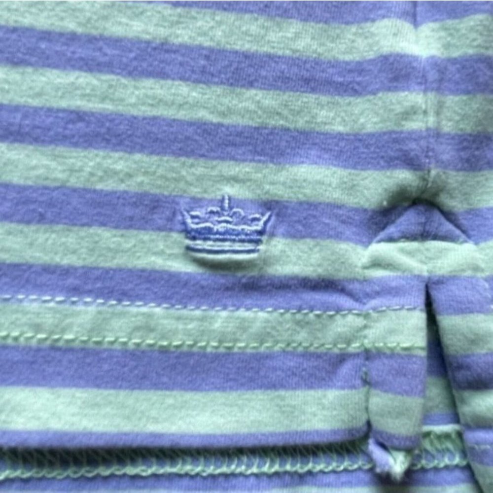 Peter Millar Seaside Wash Periwinkle Seafoam Striped Golf Polo Shirt Size M - Picture 4 of 5